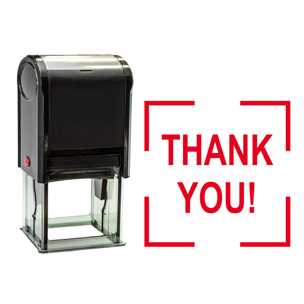 Square THANK YOU Self Inking Rubber Stamp Size 1-5/8"