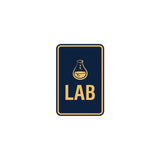 Portrait Round Lab Sign With Adhesive Tape, Mounts On Any Surface