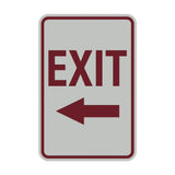 Portrait Round Exit Left Arrow Sign