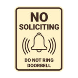Portrait Round No Soliciting Do Not Ring Doorbell Wall or Door Sign