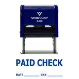Paid Check W/ Date Ck# Line Self Inking Rubber Stamp