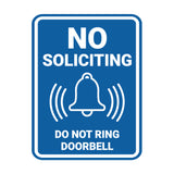 Portrait Round No Soliciting Do Not Ring Doorbell Wall or Door Sign