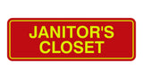 Red / Yellow Standard Janitor's Closet Sign