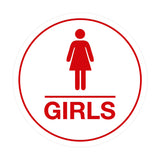 Signs ByLITA Circle Girls (female bathroom icon) Sign