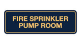 Navy Blue / Gold Signs ByLITA Standard Fire Sprinkler Pump Room Sign