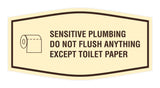 Fancy Sensitive Plumbing Do Not Flush Anything Except Toilet Paper Wall or Door Sign
