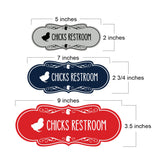 Designer Chicks and Roosters Novelty Restroom Signs (Set of 2) Wall or Door Sign