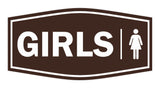 Signs ByLITA Fancy Girls (female bathroom icon) Sign with Adhesive Tape, Mounts On Any Surface, Weather Resistant, Indoor/Outdoor Use