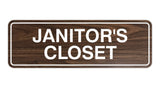 Walnut Standard Janitor's Closet Sign