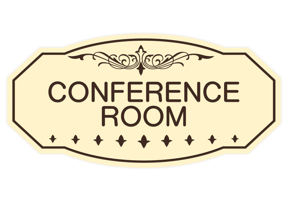 Ivory / Dark Brown Victorian Conference Room Sign