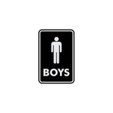 Portrait Round Boys Restroom Sign