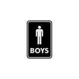 Portrait Round Boys Restroom Sign