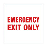 Signs ByLITA Square Emergency Exit Only Sign with Adhesive Tape