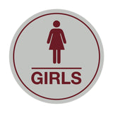 Signs ByLITA Circle Girls (female bathroom icon) Sign
