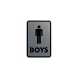 Portrait Round Boys Restroom Sign