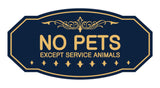 Victorian No Pets Except Service Animals Sign