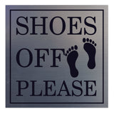 SHOES OFF PLEASE Square Wall Door Sign