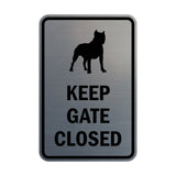 Portrait Round Keep Gate Closed Dog Sign