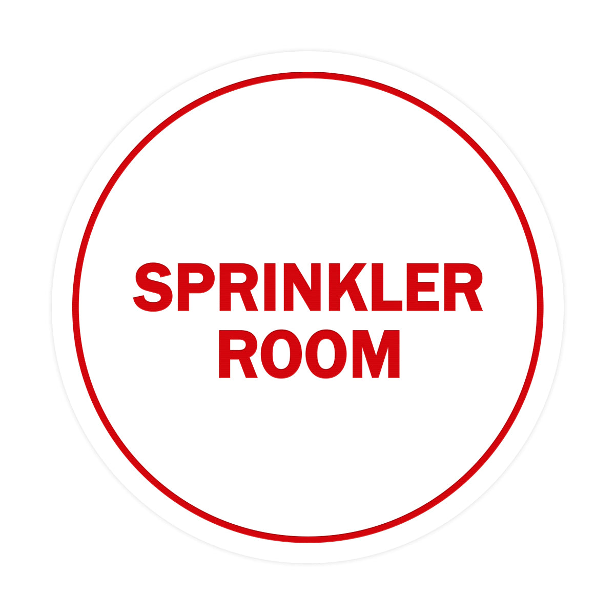 White / Red Signs ByLITA Circle Sprinkler Room Sign