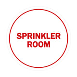 White / Red Signs ByLITA Circle Sprinkler Room Sign