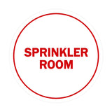 White / Red Signs ByLITA Circle Sprinkler Room Sign