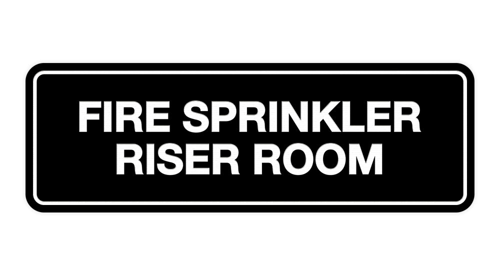 Black Signs ByLITA Standard Fire Sprinkler Riser Room Sign