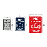 Portrait Round No Soliciting Do Not Ring Doorbell Wall or Door Sign