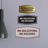 Fancy No Soliciting No Excuses Wall or Door Sign