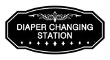 Black Victorian Diaper Changing Station Sign