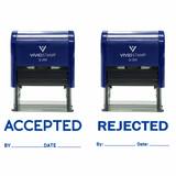 Accepted / Rejected By Date Self Inking Rubber Stamp - 2 Pack