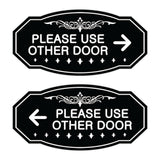 Victorian Please Use Other Door Sign Set