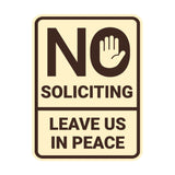 Portrait Round No Soliciting Leave Us In Peace Wall or Door Sign