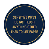 Circle Sensitive Pipes Do Not Flush Anything Other Than Toilet Paper Wall or Door Sign