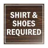 Signs ByLITA Square Shirt & Shoes Required Sign with Adhesive Tape, Mounts On Any Surface, Weather Resistant, Indoor/Outdoor Use