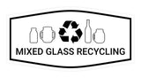 Fancy Mixed Glass Recycling Wall or Door Sign