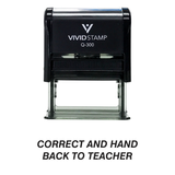 Correct And Hand Back To Teacher Self Inking Rubber Stamp