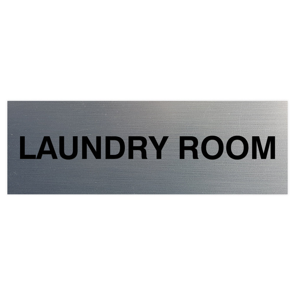 Brushed Silver Basic Laundry Room Door / Wall Sign