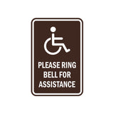 Portrait Round Please Ring Bell For Assistance Sign