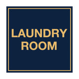 Navy Blue / Gold Signs ByLITA Square Laundry Room Sign