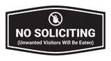 Fancy No Soliciting (Unwanted Visitors Will Be Eaten) Wall or Door Sign
