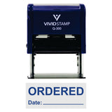 Ordered With Date Line Self-Inking Office Rubber Stamp