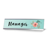 Manager, Designer Office Desk Sign (2 x 8")