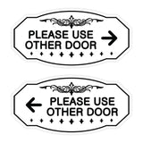 Victorian Please Use Other Door Sign Set
