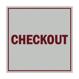 Signs ByLITA Square Checkout Sign with Adhesive Tape, Mounts On Any Surface, Weather Resistant, Indoor/Outdoor Use