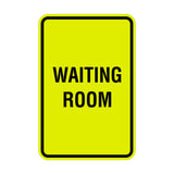 Yellow / Black Portrait Round Waiting Room Sign