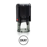 Round Okay Self Inking Rubber Stamp Size 1-1/4"