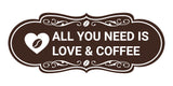 Designer All You Need is Love & Coffee Wall or Door Sign