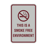 Portrait Round This Is A Smoke Free Environment Sign