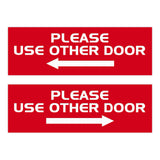 All Quality PLEASE USE OTHER DOOR Sign - (2 Pack)