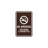 Portrait Round No Smoking Including E-Cigarettes Sign